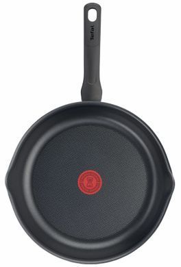 Сковорода з кришкою Tefal Day by Day, 28см, з кришкою, алюміній, бакеліт, скло, чорний
