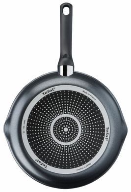 Сковорода з кришкою Tefal Day by Day, 28см, з кришкою, алюміній, бакеліт, скло, чорний