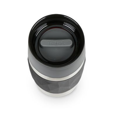 Термочашка Tefal Compact Mug, 300мл, диам72, t холл. 6г, гар.3г, нерж.сталь+пластик, черный