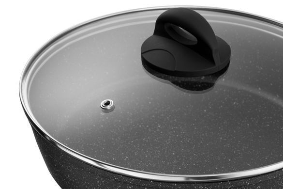 Сковорода глубокая с крышкой Ardesto Gemini Gourmet Viareggio, 24см, алюминий, черный