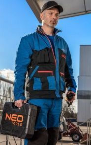 Куртка робоча NEO HD+, розмір XXL (56), 275 г/м2, 100% бавовна, високий комір, регулювання манжет, комбіновані багатофункціональні кишені на блискавці та липучк