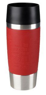 Термочашка Tefal Travel Mug, 360мл, диам60, t холл. 8г, гар.4г, нерж.сталь+пластик, красный