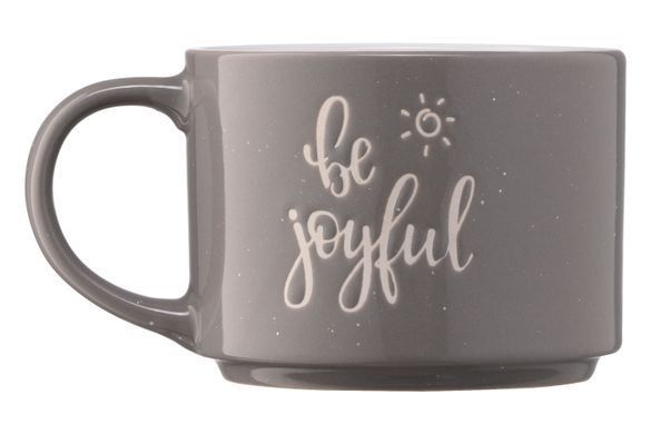 Чашка Ardesto Be joyful, 330 мл, сіра, кераміка