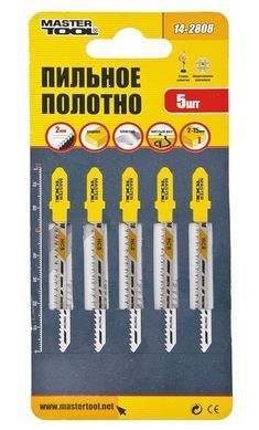 Полотно пильное для лобзика MASTERTOOL по дереву 5 шт чистый фигурный рез 20TPI 77мм T101AO 14-2808