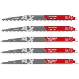 Полотно для шабельних пил AX CARBIDE MILWAUKEE, 300х5мм, (5шт), (деревина з цвяхами)