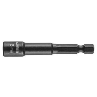 Головка торцева GRAPHITE, ударна з магнітом, 1/4", 6х65 мм, сталь S2
