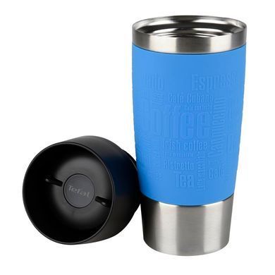 Термочашка Tefal Travel Mug, 360мл, диам60, t холл. 8г, гар.4г, нерж.сталь+пластик, голубой