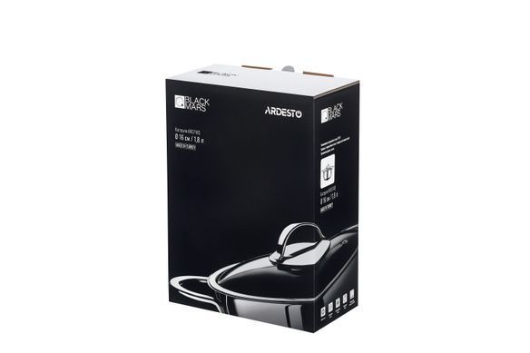 Кастрюля со стеклянной крышкой Ardesto Black Mars, 1.8л, нержавеющая сталь