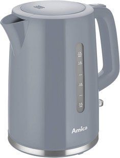 Електрочайник Amica 1.7л, пластик, сірий