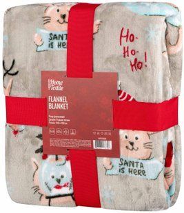 Плед Ardesto Christmas Flannel 160х200см, 100% поліестер, різдвяні котики