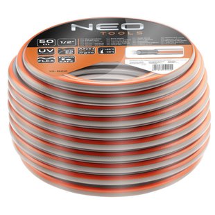 Шланг садовий Neo Tools Optima, 1/2", 50м, 4 шари, до 25 Бар, -20…+60°C