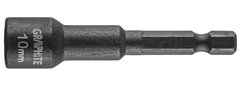 Головка торцевая GRAPHITE, ударная с магнитом, 1/4", 10х65 мм, сталь S2