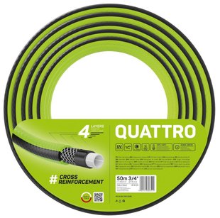 Шланг садовий Cellfast QUATTRO, 3/4', 50м, 4 шари, до 20 Бар, -10…+50°C