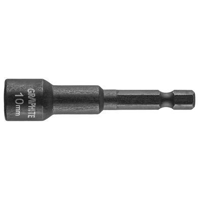 Головка торцева GRAPHITE, ударна з магнітом, 1/4", 10х65 мм, сталь S2