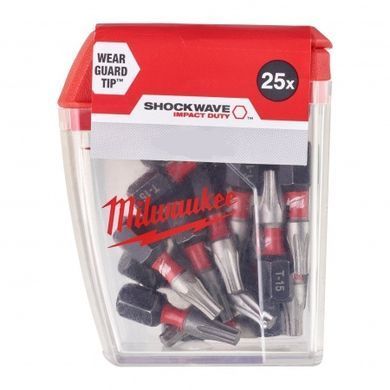 Біта SHOCKWAVE MILWAUKEE, PH2, 25мм, (25шт), пластикова коробка