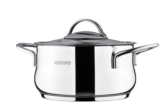 Кастрюля со стеклянной крышкой Ardesto Black Mars, 3л, нержавеющая сталь