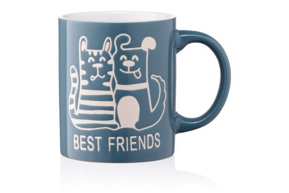 Чашка Ardesto Best friends, 330 мл, синя, кераміка