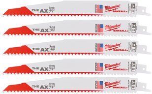 Полотно для шабельних пил AX FANG TIP MILWAUKEE, 230х5,0мм, (5шт), (деревина з цвяхами)