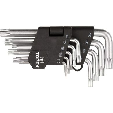 Ключі Torx TOPEX, набір 9 од., T10-T50, короткі