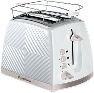 Тостер Russell Hobbs GrooWe 2 Slice 850Вт, підігрів, розморож., пластик, білий