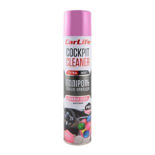 Полироль для приборной панели CarLife Cockpit Cleaner EXTRA MAT Бабл гамм, 320мл