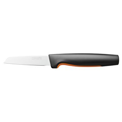 Кухонний ніж для овочів Fiskars Functional Form, прямий, 8см, нержавіюча сталь, пластик, чорний
