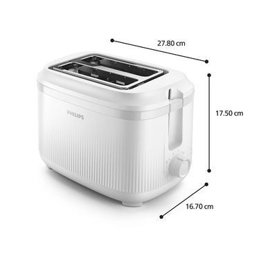 Тостер Philips Series 3000 900Вт, пластик, підігрів,разморозка, білий