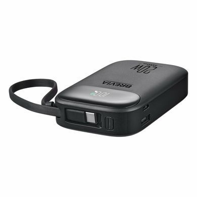 Повербанк (Power Bank) Brevia ePower 10000mAh PD20W CompactMini LCD черный + кабель