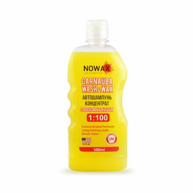 Автошампунь Nowax Carnauba Wash&Wax концентрат 1:100 карнаубский воск, 500мл