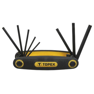 Ключи Torx TOPEX, набор 8 ед., T9-T40, прямые, складываются в ручку