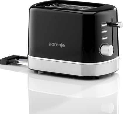 Тостер Gorenje 850Вт, підігрів, розморожування, пластик, чорний