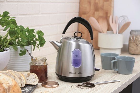 Электрочайник Russell Hobbs Stylevia, 1.5л, металл, серебристо-черный