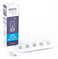 Лампа накаливания Brevia W3W 12V 3W W2.1x9.5d CP, 10шт