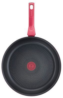 Сковорода Tefal Daily Chef, 28см, покрытие Titanium, алюм., индукция, Thermo-Spot, красный