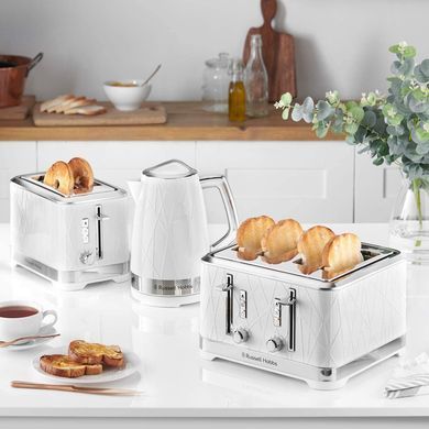 Электрочайник Russell Hobbs Structure, 1.7л, пластик, подсветка, бело-серебристый
