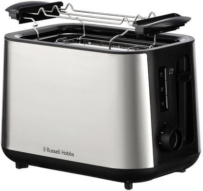 Тостер Russell Hobbs Heaton, нержав., підігрів,разморозка, чорний+нерж