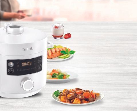 Мультиварка-скороварка Tefal Turbo Cuisine&nbsp;, 1000Вт, чаша-4.8л, механічне керув., пластик, білий