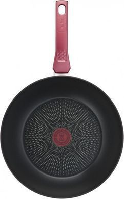 Сковорода Tefal Daily Chef ВОК, 28см, покрытие Titanium, алюм., индукция, Thermo-Spot, красный