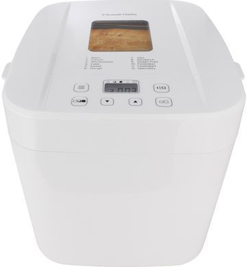 Хлебопечка Russell Hobbs 600Вт, программ-12, макс.вес -1кг, форма-прямоугольник, пластик, белый