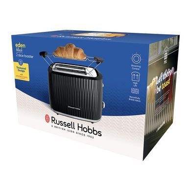 Тостер Russell Hobbs Eden 800Вт, пластик, підігрів,разморозка, чорний