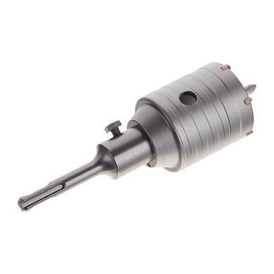 Комплект: Свердло корончасте по бетону 55 мм + Перехідник SDS Plus 100 мм INTERTOOL SD-7055