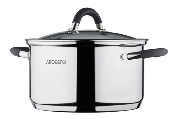 Кастрюля со стеклянной крышкой Ardesto Gemini Salerno, 4.4л, нержавеющая сталь, силикон