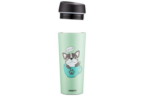 Термокружка Ardesto Coffee time Frenchie, 450мл, нержавеющая сталь, зеленый