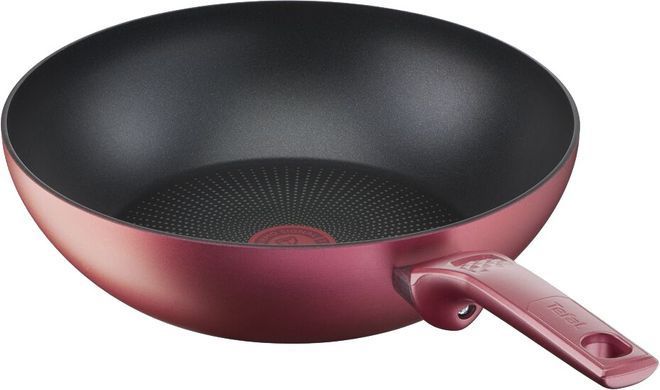 Сковорода Tefal Daily Chef ВОК, 28см, покрытие Titanium, алюм., индукция, Thermo-Spot, красный