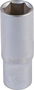 Насадка торцева 6-гранна подовжена MASTERTOOL 1/2" 22 мм CRV 78-0522