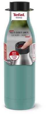 Термопляшка Tefal Thermal Mugs, 500мл, діам70, t хол. 24г, гар.12г, нерж.сталь+пластик, зелений