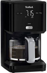 Кавоварка Tefal крапельна Smart&light, 1,25л, мелена, LED-дисплей, чорний