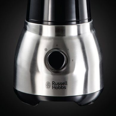 Блендер Russell Hobbs стационарный Steel Jug & Personal, 600Вт, чаша-1500мл, черно-серебристый