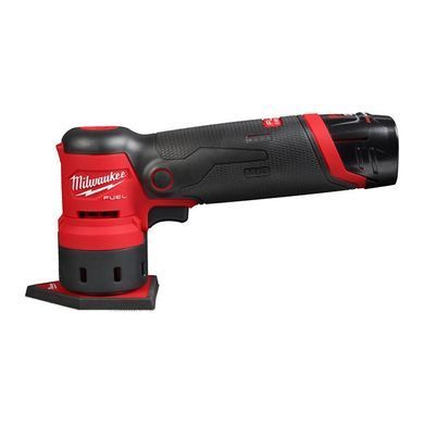 Шлифмашина вибрационная бесщеточная аккумуляторная MILWAUKEE, M12 FDSS-422X (зарядное устройство С12 С, 1 аккумулятор М12 В2 2Ач, 1 аккумулятор М12 В4 4Аг, HDкейс)
