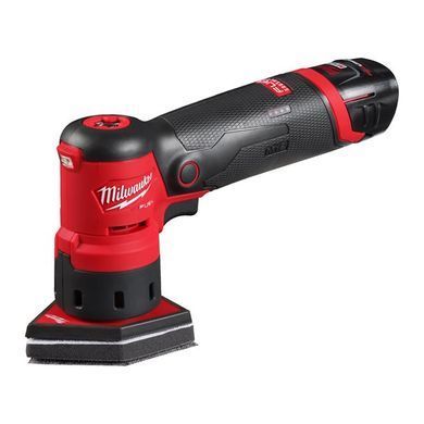 Шлифмашина вибрационная бесщеточная аккумуляторная MILWAUKEE, M12 FDSS-422X (зарядное устройство С12 С, 1 аккумулятор М12 В2 2Ач, 1 аккумулятор М12 В4 4Аг, HDкейс)